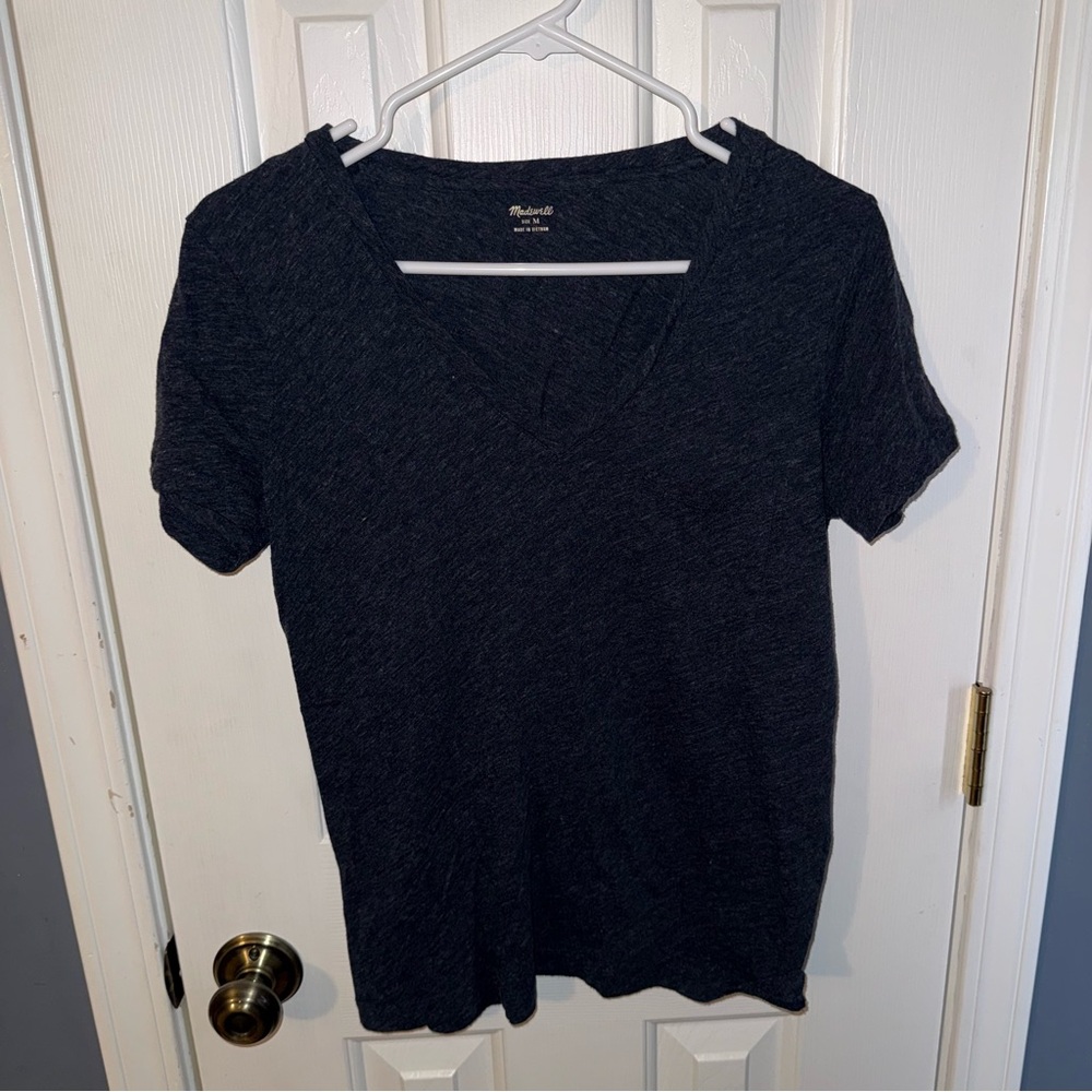 Madewell Dark Navy V-Neck Short Sleeve Tee